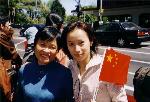 Nancy with Woman waiting to meet Hu Jintao