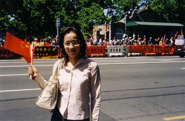 Nancy with Chinese Flag